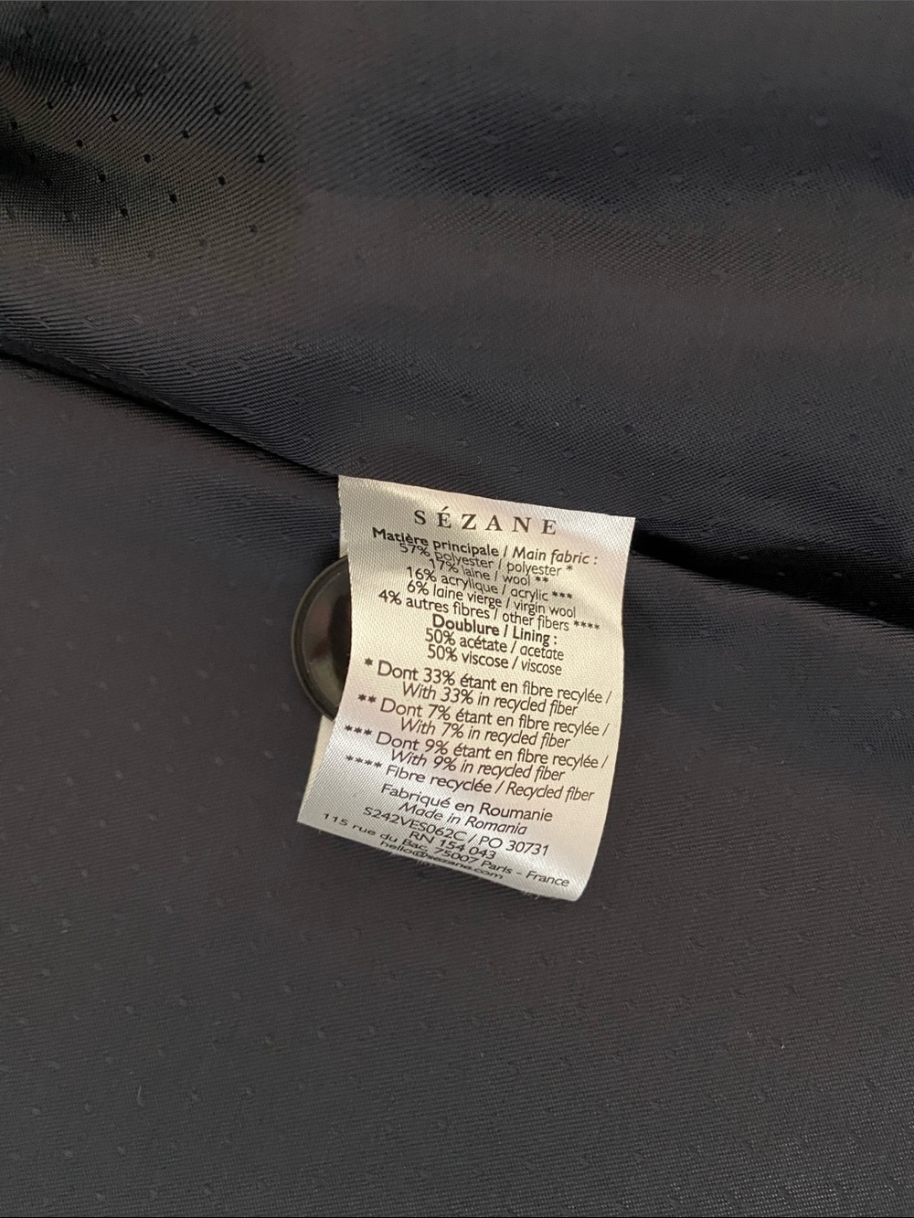 Sezane Jack Jacket Portsmouth Check - Size 2 - Picture 5 of 6
